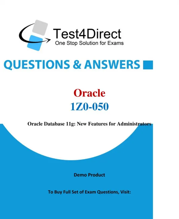 Oracle 1Z0-050 Test Questions