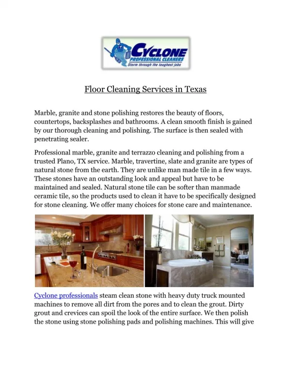 Floor Cleaning Services? in Texas
