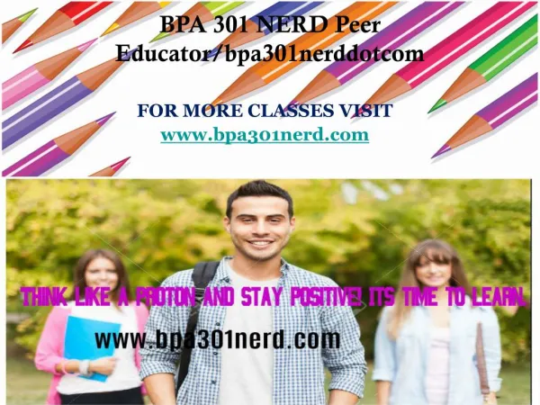 BPA 301 NERD Peer Educator/bpa301nerddotcom