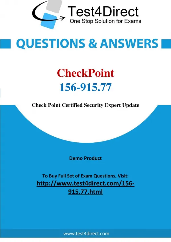 CheckPoint 156-915.77 Test Questions