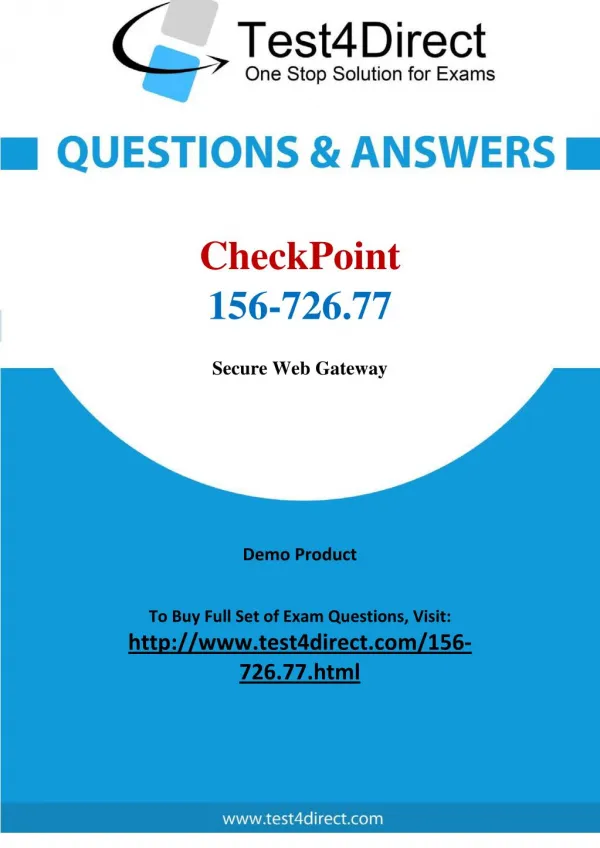 CheckPoint 156-726.77 Test - Updated Demo