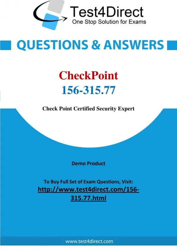 CheckPoint 156-315.77 Exam Questions