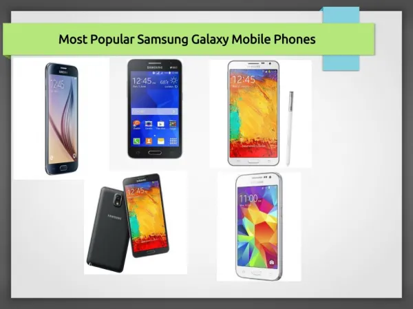 Most Popular Samsung Galaxy Mobile Phones