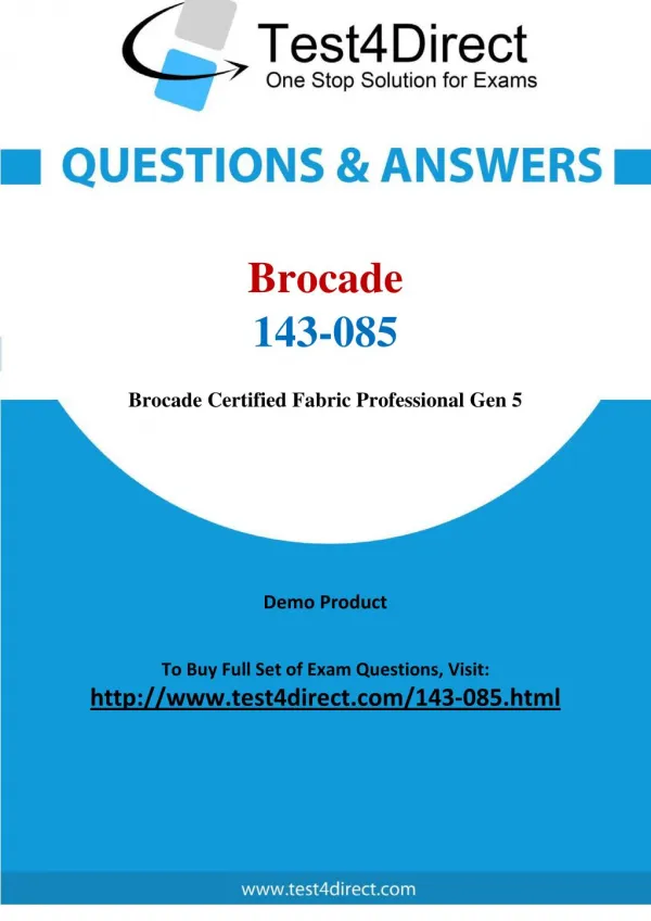 Brocade 143-085 Test Questions