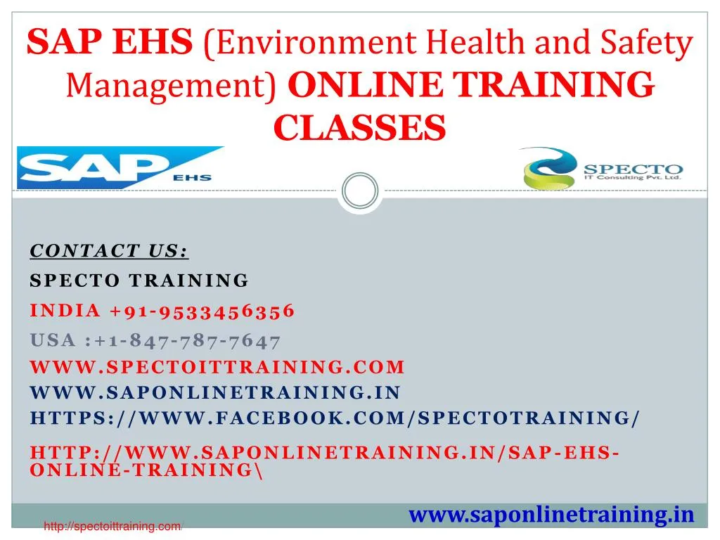 sap ehs environment health and safety management online training classes