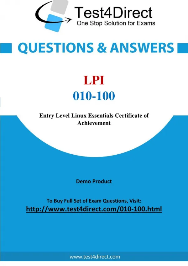 LPI 010-100 Linux Essentials Real Exam Questions