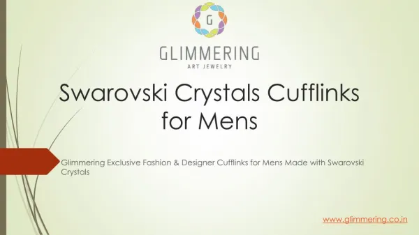 Swarovski Crystals Designer Cufflinks for mens