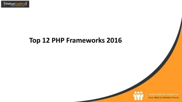 Top 12 PHP Frameworks 2016