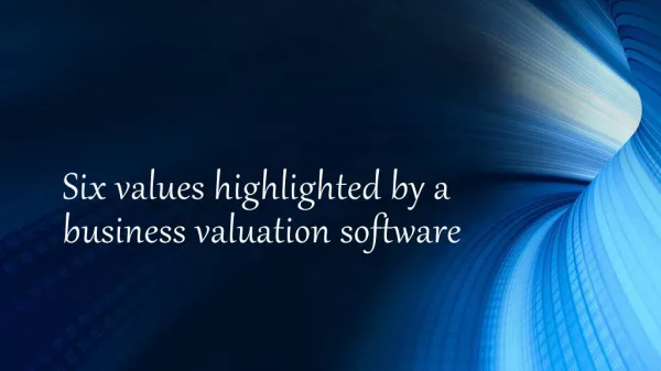Six values highlighted by a business valuation software.pptx