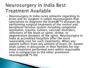 Neurosurgery in India Best Treatment Available
