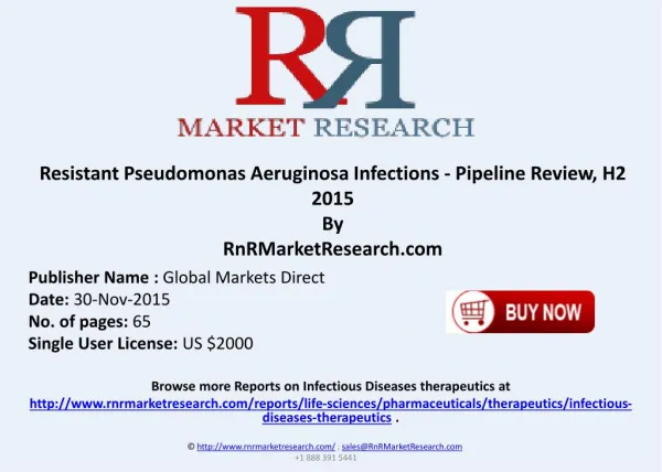 Resistant Pseudomonas Aeruginosa Infections Pipeline Review H2 2015