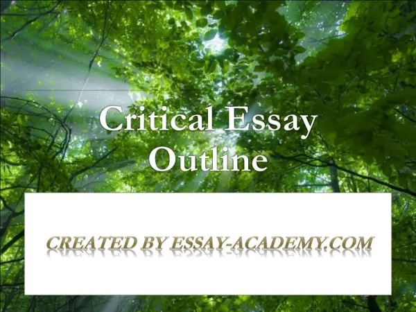 Critical Essay Outline