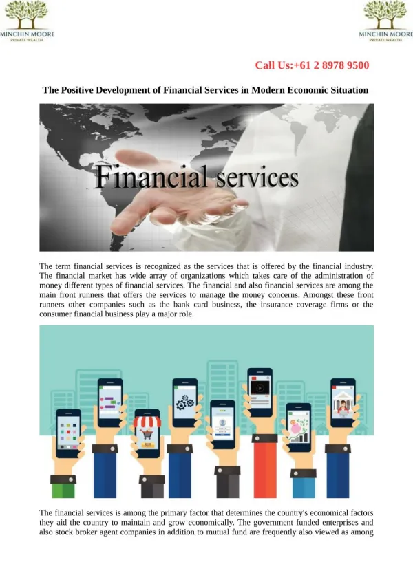 The Positive Development of Financial Services in Modern Economic Situation