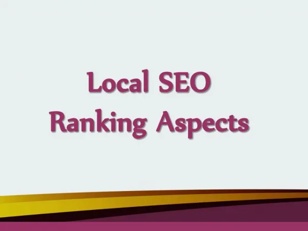 Local SEO Ranking Aspects