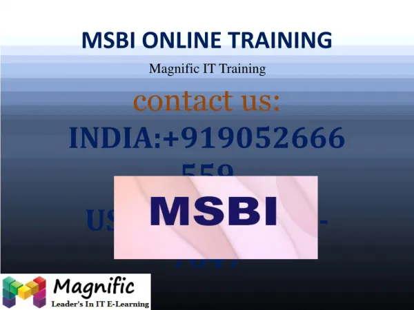 MSBI Online Training in UK
