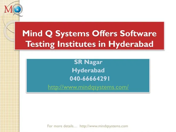 Mind Q Systems Offers Software Testing Institutes in Hyderabad