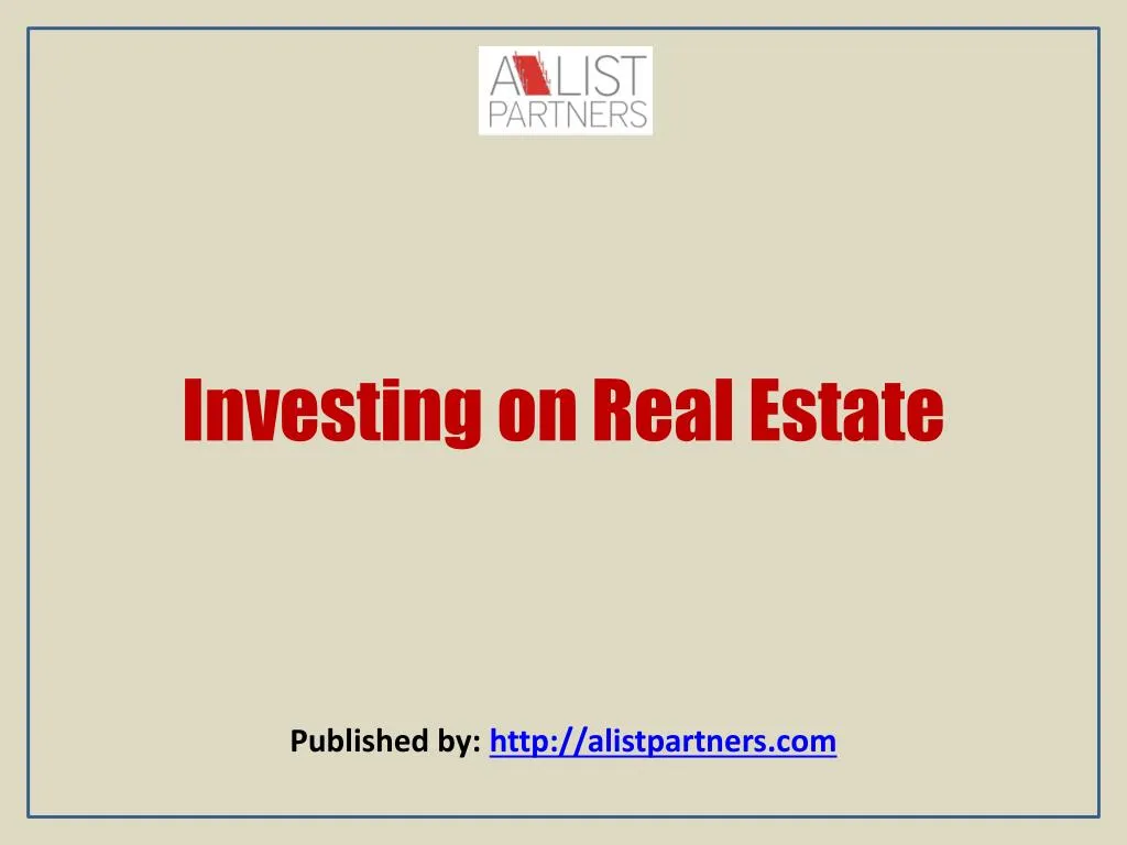 investing on real estate
