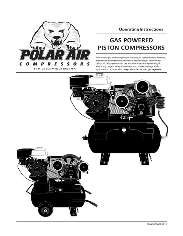 Gas Powered Piston Compressors - Operating Instructions