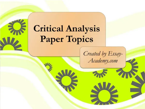 Critical Analysis Paper Topics