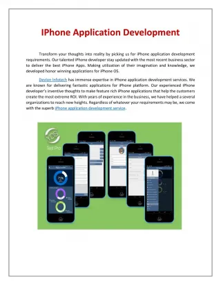 ios game development company | iPhone game development services - Devlon Infotech - slide 1