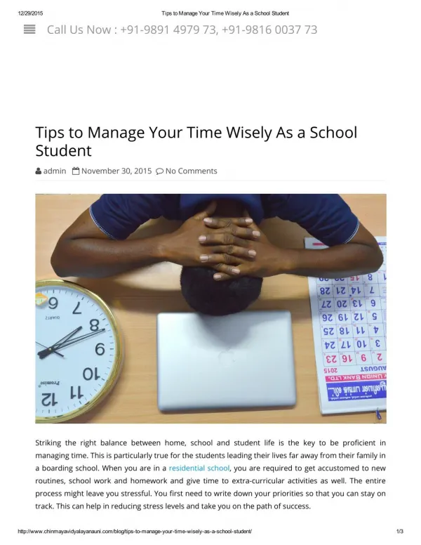 Tips to Manage Your Time Wisely As a School Student