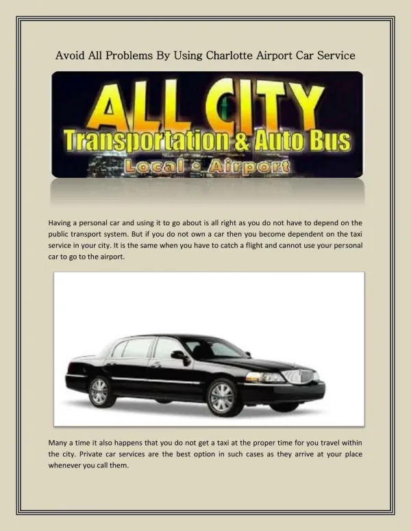 Taxi Charlotte airport service
