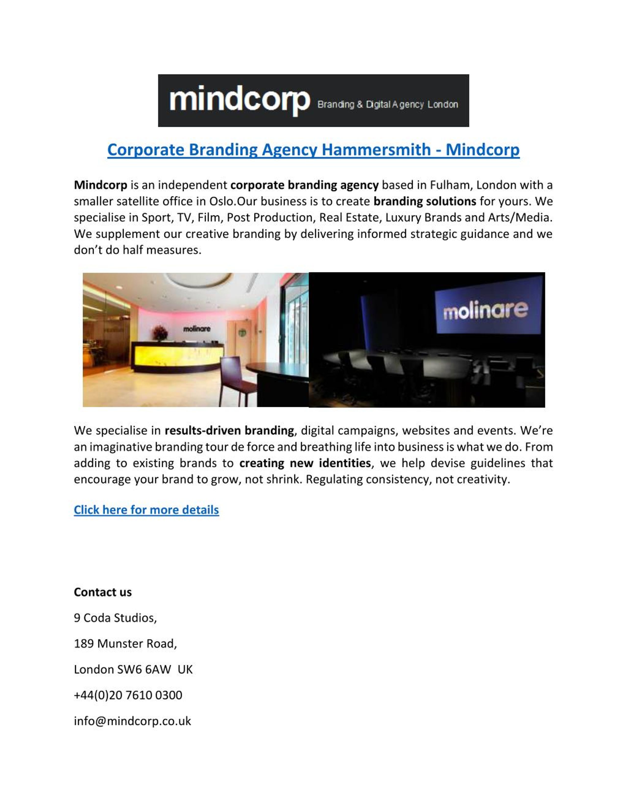 PPT - Corporate Branding Agency Hammersmith - Mindcorp PowerPoint ...