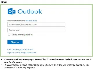 How To Reset Hotmail Password with The Help of Hotmail Tech Support - slide 1