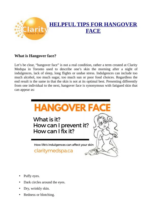 Hangover-face tips