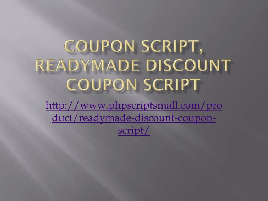 coupon script readymade discount coupon script
