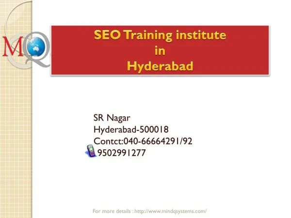 SEO Training institute in Hyderabad