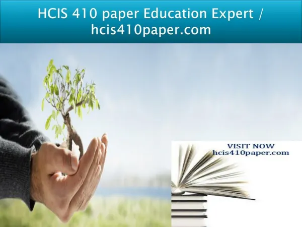 HCIS 410 paper Education Expert / hcis410paper.com