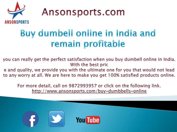 Buy dumbell online in India and remain profitable