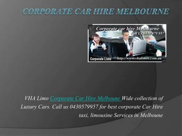 corporate car hire melbourne