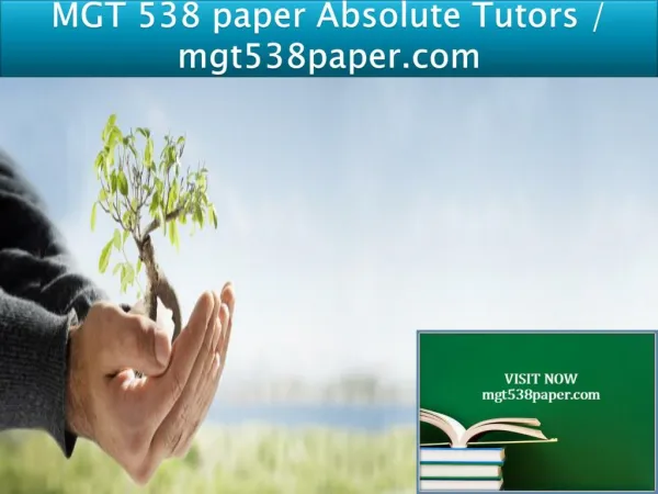 MGT 538 paper Absolute Tutors / mgt538paper.com