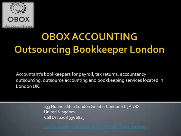 Outsourcing Bookkeeper London