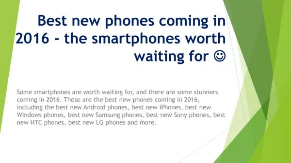 Best New Phones Coming in 2016