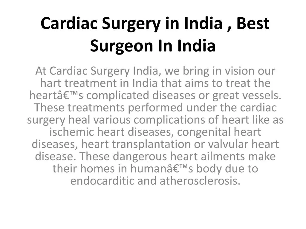 cardiac surgery in india best surgeon in india