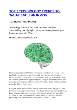 TOP 5 TECHNOLOGY TRENDS TO WATCH OUT FOR IN 2016