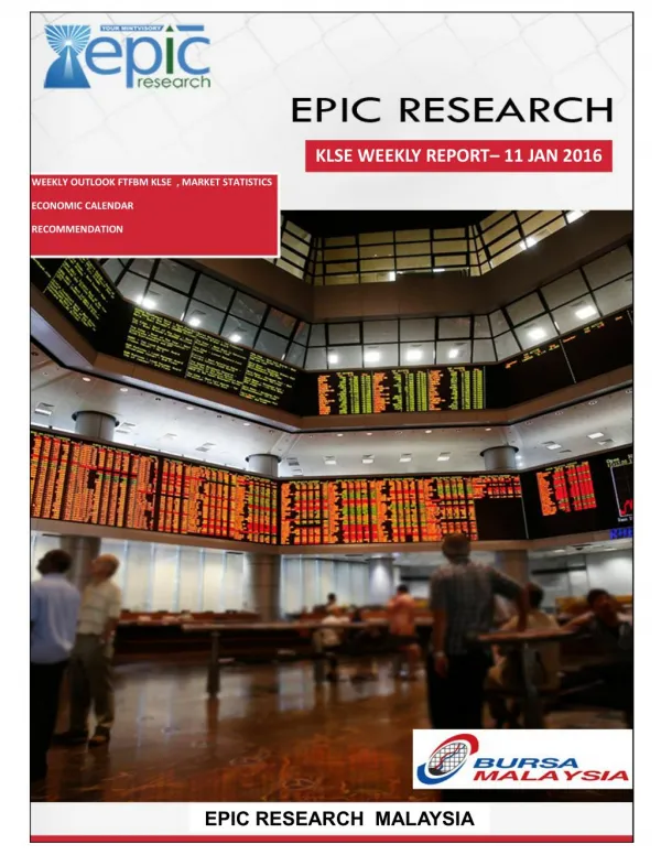 Epic Research Malaysia - Weekly KLSE Report from 11th January 2016 to 15th January 2016