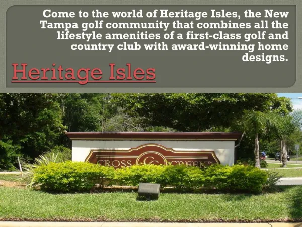 Homes For Sale in Heritage Isles