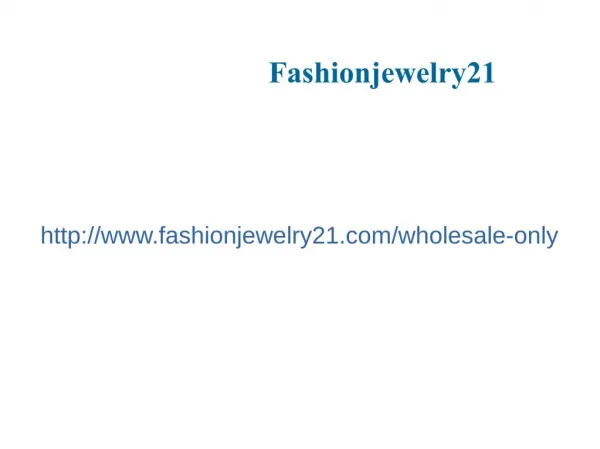 Wholesale Fashion Jewelry