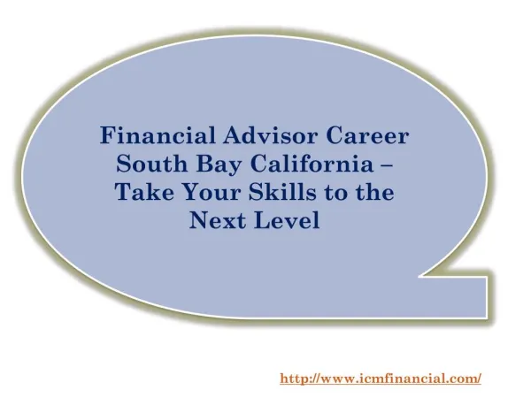 Financial Advisor Career South Bay California – Take Your Skills to the Next Level