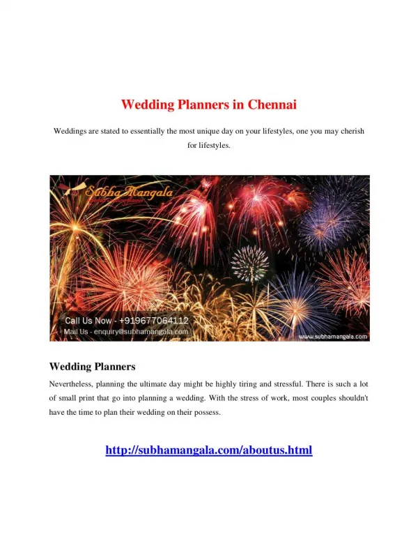 Wedding Planners in Chennai