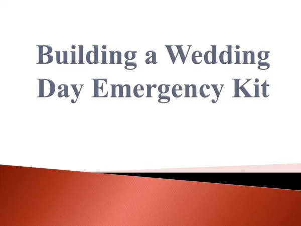 Building a Wedding Day Emergency Kit