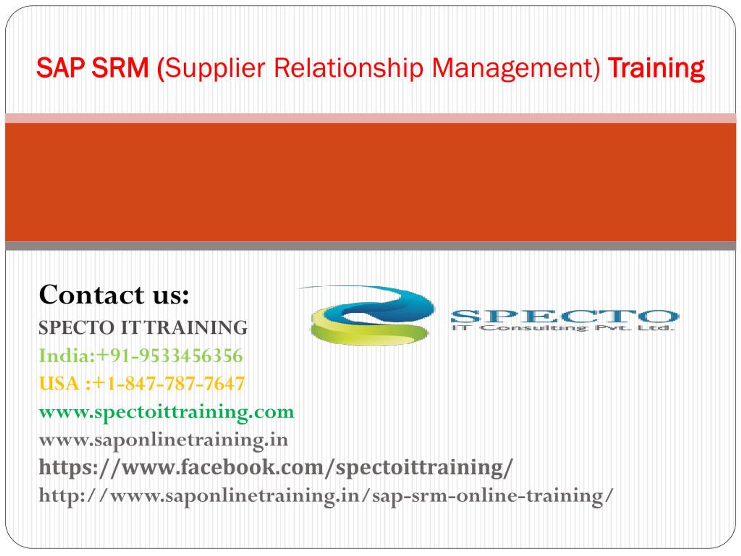 PPT - Sap srm (Supplier Relationship Management) online training in usa ...