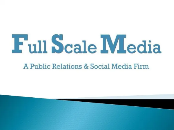 Public relation Services by Full Scale Media