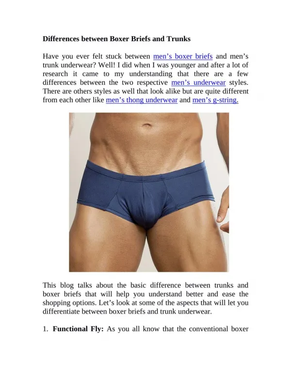 Differences between Boxer Briefs and Trunks
