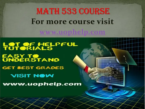 MATH 533 Instant Education/uophelp