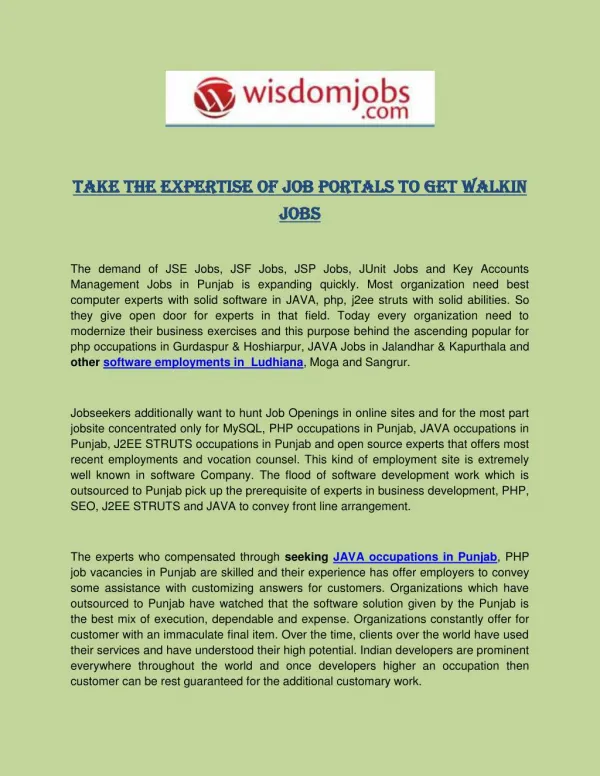 Take The Expertise of Job Portals to Get Walkin Jobs